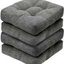 Basic Beyond Chair Cushions for Dining Chairs, Non-Slip Chair Pads, Thick Seat Cushions for Dining Room Chairs, Kitchen Chair Cushions Set of 4, 16" x 16" x 4", Dark Grey