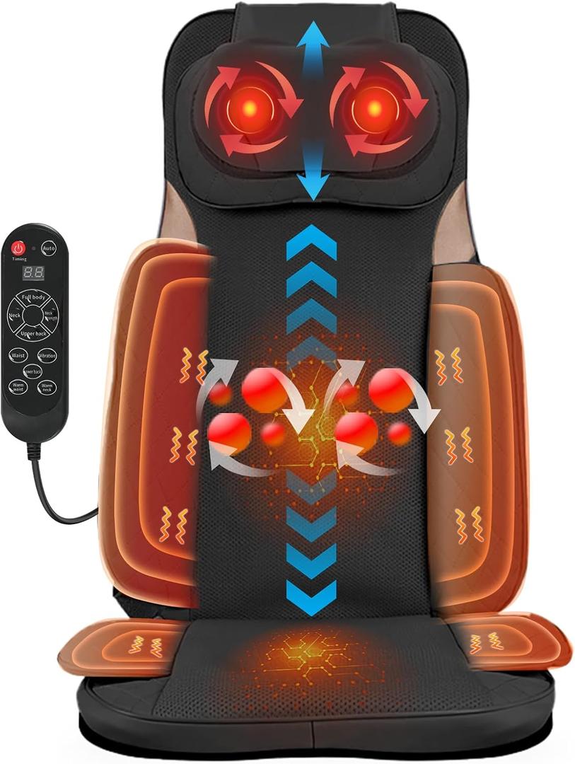 Shiatsu Neck and Back Massager, Rolling Up and Down Deep Tissue Pain Relief | Deep tissue nodes provide targeted neck, shoulder and back pain relief, a thoughtful relaxation gift for home or office use
