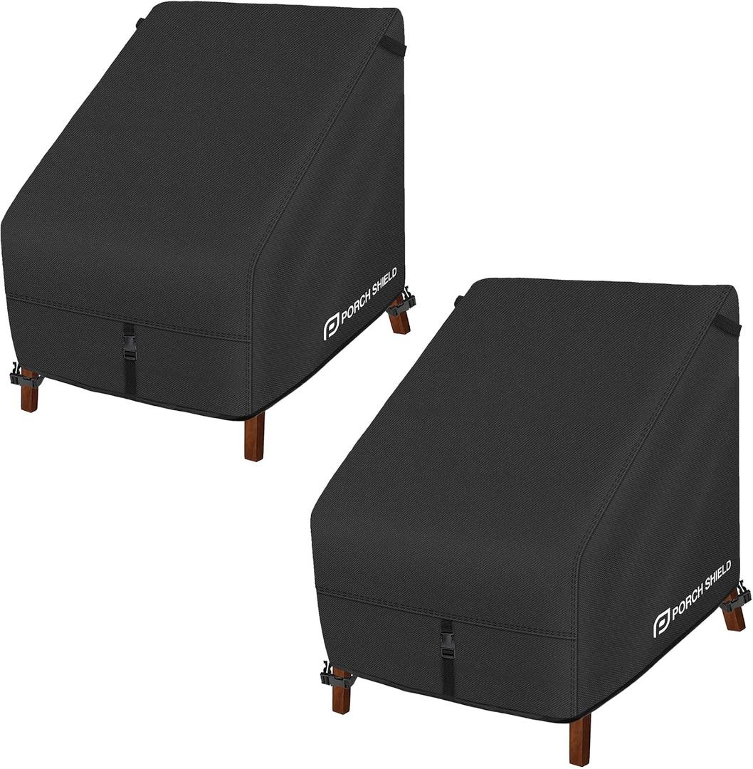 Porch Shield Waterproof Patio Chair Cover 2 Pack 30W x 33D x 34H in, Black