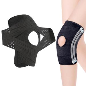 Meniscus Knee Brace for Women & Men, Knee Support with Side Stabilizers, Meniscus Tear Pain Relief for ACL & Arthritis, Adjustable Patella Stability Strap with V-Straps Design,Large