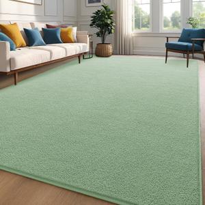 Sage-Green Area Rugs Shag Carpets for Bedroom Living Room, 6x9 Feet Extra Large Thickened Memory-Foam Rug, Modern Washable Rug for Kids Boys Girls Dorm Room, Indoor Floor Rugs for Decor