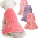 FabriCastle Dog Dress Clothes, 3-Pack Sweaters XS Small for Dogs Girl & Cats, Ultra Soft Warm Pet Coats for Winter, Female Puppy Apparel, Doggy Outfits XXS  XL (Pink,Violet,Rosepink, Small)