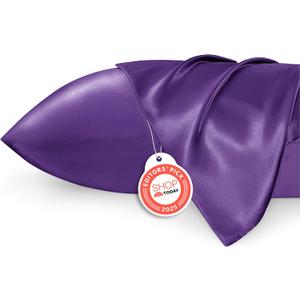 Bedsure King Size Satin Pillowcase Set of 2 - Purple Silky Pillow Cases for Hair and Skin with Envelope Closure, Similar to Silk Pillow Cases, Gifts for Women Men, 20x36 Inches, 2pcs