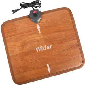 Hodeamy Heated Floor Mat Under Desk for Foot Warmer - Wider 110V Adjustable Temperature Electric Space Heaters Heating Pad - Carbon Crystal & Energy Saving Feet Warmers for Office, Home (Wood Grain) Hodeamy Heated Floor Mat Under Desk for Foot Warmer - Wider 110V Adjustable Temperature Electric Space Heaters Heating Pad - Carbon Crystal & Energy Saving Feet Warmers for Office, Home (Wood Grain)
