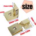 2 Pieces Hinges for Glass Cabinet Doors Replacement Glass Door Hinges Frameless Suitable for 3-5 mm / 0.1-0.19 inches Bookshelves, Display cabinets