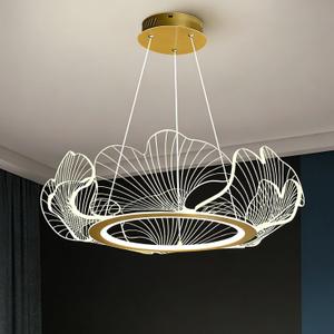 19" Modern LED Gold Chandelier, Modern Lotus Leaf LED Chandelier