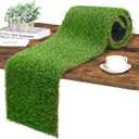 GLOBREEN Artificial Grass Table Runner 36 Inches for Football Golf Sport Themed Party Decor Easter Table Centerpiece Birthday Baby Shower (12" x 36")