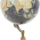 Deco 79 Marble Globe with Marble Base, 7" x 7" x 11", Black
