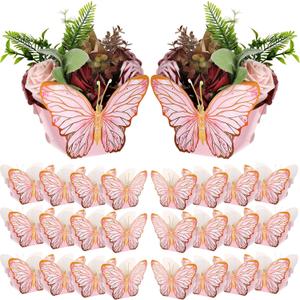 Tenceur 24 Pcs Butterfly Centerpieces for Tables Baby Shower Bridal Shower Centerpieces Butterfly Table Decorations for Wedding Birthday Themed Party Decor(Pink)