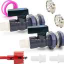 2 Set PVC Rain Barrel Diverter Kit Rain Barrel 3/4 Inch Spigot Kit with Bulkhead Fitting, Hose (25mm/1" + 16mm/0.63") Adapter, Hole Saw, Ball Valve, Clamps, Thread Seal Tape