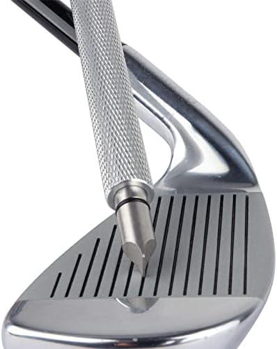 Bulex Golf Club Groove Sharpener, Re-Grooving Tool and Cleaner for Wedges & Irons - Generate Optimal Backspin - Suitable for U & V-Grooves