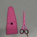 Professional Mustache Scissors, 5 Inches Black Mustache Beard Scissors, German Stainless Steel Beard Scissors for Men with Case, 2 Combs (Special Pink)