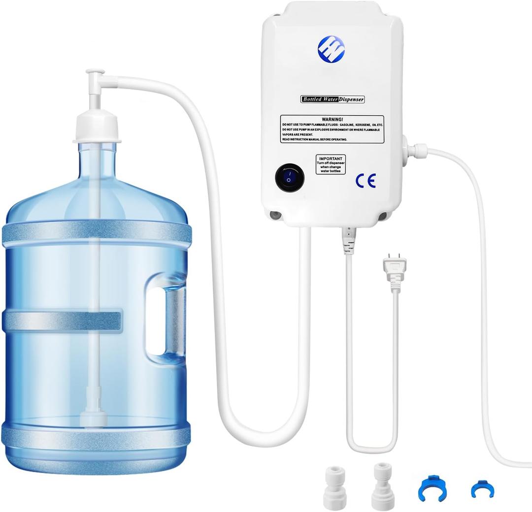 Bottled Water Dispenser Pump System for Home2L Flow Drinking Water Pump Dispensing Single Inlet for 5 Gal110V Electric Water Jug Bottle Pump for Coffee Ice Machines Refrigerator Faucet