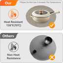 Eforcurtain Thick Linen Style Cloth Placemats Set of 6 Fabric Placemats Heat Resistant Machine Washable Table Mats Double Layer Water Absorbent Place Mats, Beige and Charcoal Round 15 Inch Place Mats