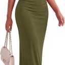 BTFBM Spring Dress for Women Sleeveless Solid Bodycon Homecoming Prom Cocktail Wedding Guest Dresses Summer Clothing (Green, L)