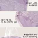 Women's Underwear 4 Pack Cotton High Waisted Ladies Panties with Lace 4-Way Stretch Comfortable Full Coverage (Medium)