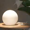 10 Inch Ball Table Lamp with Glass Shade, Ball Light Bookshelf Lamp for Bedroom, Dorm, Office and Bedroom Bookshelf Reading Decoration, Without Bulb