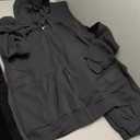 Men's Tracksuit Sets Outfit Activewear Full Zip Fleece Hoodie Jacket Cargo Sweatpant 2 Piece Casual Sweatsuit (Black, XL)
