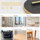 Weather Stripping Door Seal, Weather Stripping Window Seal, Self-Adhesive EPDM Foam Rubber Door Seal for Boat, Window and More, L:19.69ft/6m