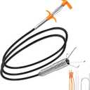 61 In Drain Snake Hair Drain Clog Remover Tool, Sink Drain Cleaner for Sewer Kitchen Bathroom Shower Tub Toilet Clogged Drains Opener Cleaning Tool, Flexible Grabber Claw Pick Up Reacher Tool