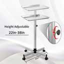 Salon Tray, Salon Color Tray with Adjustable Height, Salon Tray on Wheels, Salon Rolling Tray, Ideal Use As Tattoo Tray Dental Tray, 17"D x 13"W x 38"H