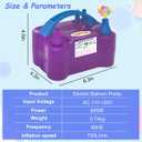 Electric Balloon Pump, Portable 2 Modes Balloon Blower Machine with 14 Balloon Arch Kits, Air Pump for Balloon, Balloon Inflator for Party Decoration