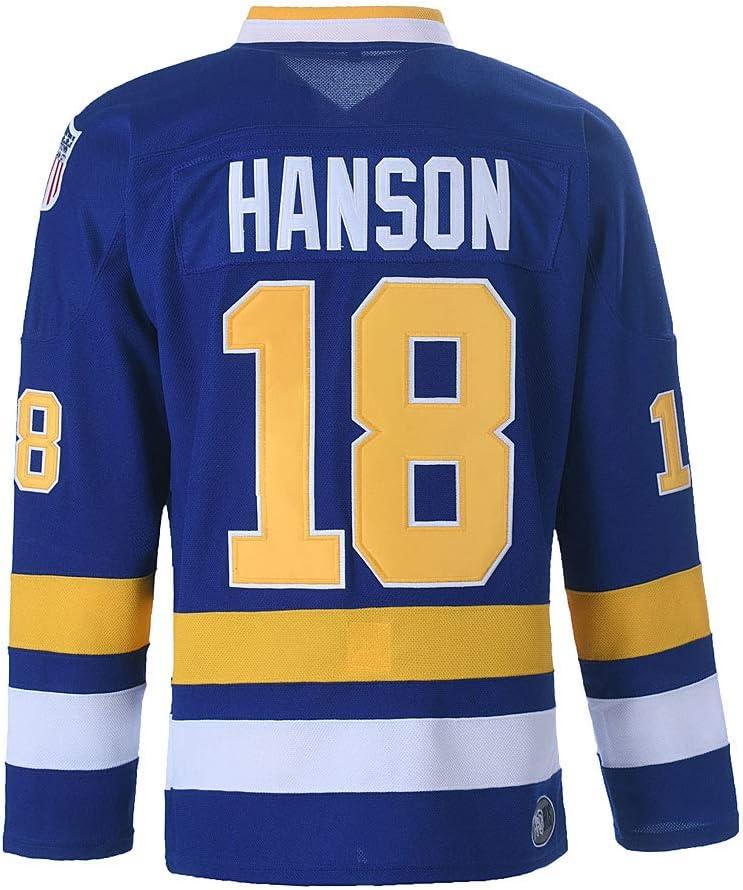 Youth Hanson Brothers Charlestown Chiefs 16 Jack 17 Steve 18 Jeff Slap Shot Movie Ice Hockey Jersey (Large)