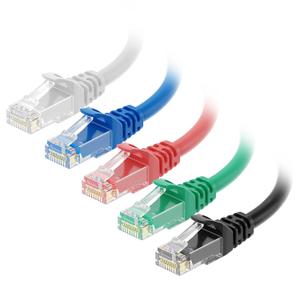Cable Matters 10Gbps 5-Color Combo Snag less Cat 6 Ethernet Cable - 5ft, Cat 6 Cable, Cat6 Cord, Ethernet Cord, Multicolored (Black, Blue, White, Green, Red)