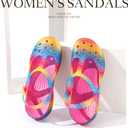 KELMALL Womens Classic EVA Floral Clogs with Back Strap  Lightweight Non Slip Slip-On Comfort Shoes, Low Heel Casual Garden & Indoor Clogs (5.5, Magenta Leopard)