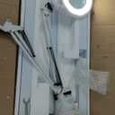 10X Magnifying Glass with Light and Stand, 2200 Lumens Dimmable Magnifying Floor Lamp, 2-in-1 Lighted Magnifier with 5 Wheels Rolling Base, Mag Lamp for Estheticians, Crafts, Reading, Facial (White)