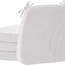 Nobildonna 2'' Thick High-Density Foam Indoor Chair Cushions | Dining Chair Pads with Ties, Removable Washable Cover, Dining Chair Cushions 17"x16",Light Gray 4 Pack