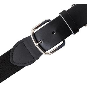 Champion Sports Baseball/Softball Uniform Belt, Comfort Stretch Fit Durable Syntex Tab - Youth & Adult Sizes, Multiple Colors (Youth (18-32 Inches), Black)
