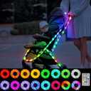 Battery Powered LED Baby Stroller Lights, 10 FT Multicolor Stroller Rope Lights for Night Walking, 16 Colors 8 Modes Stroller RGB Led Strip Light with Remote for Stroller Accessories
