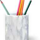 Marble Pencil Pen Holder for Desk, Makeup Brush Holder, Stand for Desk Marble Pattern Pencil Cup for Kids Durable Organizer Ideal Gift for Home, Office (Gray) 