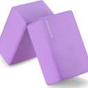 Fitvids Set of 2 High Density Yoga Blocks, 9"x6"x4" Each, Pair, Multiple Colors (Purple)