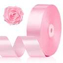 1-1/2 Inch 100 Yards Pink Satin Ribbon, Solid Fabric Ribbon Roll for Flower Bouquet, Gift Wrapping, Roses Making, Handmade Crafts