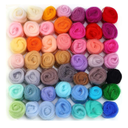 MOMODA BAODLON 50 Colors Fibre Wool Yarn Roving for Needle Felting Hand Spinning DIY Craft Materials