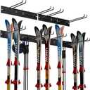 Ultrawall Wall Mount Ski Rack, Garage Ski Storage Rack, Ski Hangers For 8 Pairs of Skis