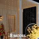 Solhice LED Curtain Lights Outdoor 40ft x10ft, 800 LED Plug in Hanging String Lights Indoor, Twinkle Lights Backdrop for Outside Backyard Patio Wedding Dcor, Warm White (Not Connectable)