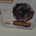 Camping LED Fan with Light, 40000Max Rechargeable Battery Powered Outdoor Tent Fan with Light and Hook, 4 Speed, Personal USB Desk Fan for Camping, Fishing, Power Outage,Hurricane, Worksite (20000mAh)