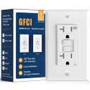 Amico 1 Pack GFCI Outlet 20 Amp with Thinner Design, Weather Resistant (WR), Self-Test GFI Receptacles with LED Indicator, Wall Plates and Screws Included, Indoor or Outdoor, ETL Listed, White