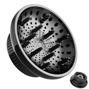 Hair Diffuser Attachment Universal Diffuser Hair Dryer for Curly Hair, Hair Dryer Diffuser for Blow Dry and Volumizing, Hair Diffuser for Curly Hair and Natural Wavy Hair (Black) BLOLYO