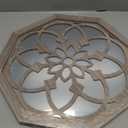 ZOLAPI 2 PCS 20 inch Octagon Wall-Mounted Mirrors, Vintage Farmhouse Mirror for Wall Decor, Barn Wood Color Decorative Accent Mirror for Foyer, Bathroom, Bedroom (20x20)