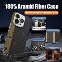 Real Aramid Fiber Case for iPhone 15 Pro Max [6.7 inch] Compatible with MagSafe,600D Aramid Fiber Weave,Thin & Light Cover with a Caseless Feel,Carbon Fiber Textures Design Kevlar Case (Track-SW)