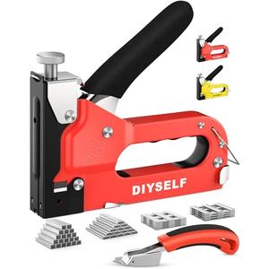 DIYSELF Staple Gun for Wood, 4-in-1 Upholstery Staple Gun Heavy Duty, Fabric Stapler, grapadora para Madera, Adjustable Manual Upholstery Stapler for Wall, Crafts, Furniture with 4000 Staples/Remover