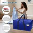 Moving Bags, Moving Bags Heavy Duty, Packing Bags for Moving, Extra Large Moving Bag with Zippers & Comfortable Handles, Packing Boxes for Moving, Clothes Storage Bags (Blue, 2 Pack)