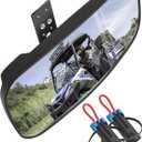 Polaris Ranger Rear View Mirror, HD Center Rear View Mirror for Polaris Ranger 500 570 900 XP 1000XP Crew 2017-2023 on the Factory Drop Down Mounting Tab (with 2pcs of Belt Bypass)