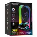 ByTech 3 In 1 Wireless Charger, Led Multi-Color Lamp, Headphone Stand