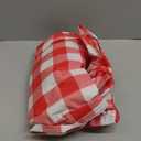 Smiry Rectangle Picnic Table Cloth, Elastic Waterproof Fitted Vinyl Tablecloths, Flannel Backed Buffalo Plaid Table Covers for Dining, Camping, Outdoor (White and Red, 36" x 60")