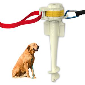 Diggo Dog Stake Beach Anchor - Dog Beach Essentials for All Dog Sizes - Unique 360 Head Rotating Combination Beach Lock System, Heavy Duty Tie Out Stake, Umbrella Sand Anchor, Designed for The Beach